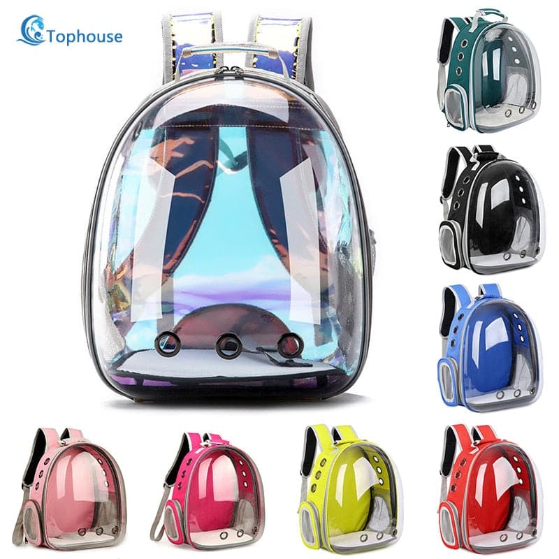 Free shipping Cat bag Breathable Portable Pet Carrier Bag Outdoor Travel backpack for cat and dog Transparent Space pet Backpack dylinoshop