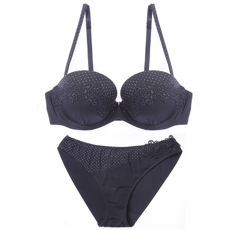 Rose Dream Underwire Women's Bra Brief Set dylinoshop