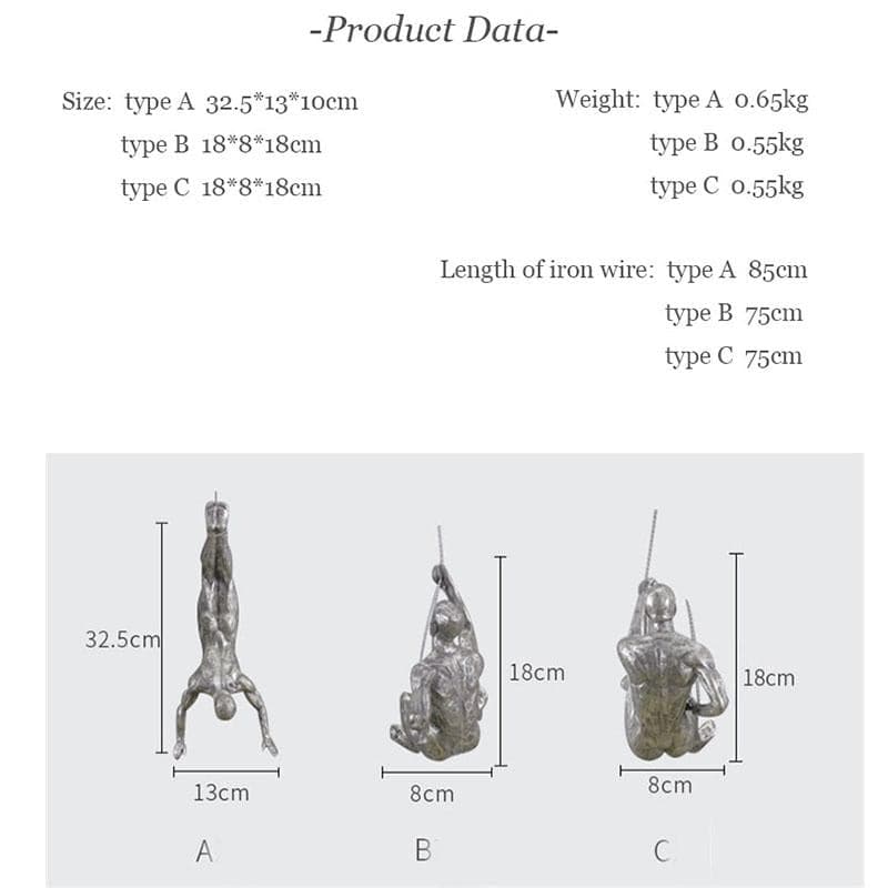 Industrial Style Climbing Man feajoy