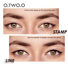 O.TWO.O Eyeliner Stamp Black Liquid Eyeliner Pen Waterproof Fast Dry Double-ended Eye Liner Pencil Make-up for Women Cosmetics dylinoshop