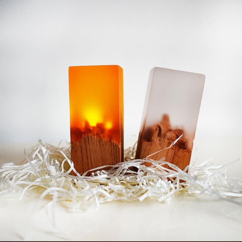 Creative LED Resin Solid Wood USB Night Atmosphere Decoration Light dylinoshop