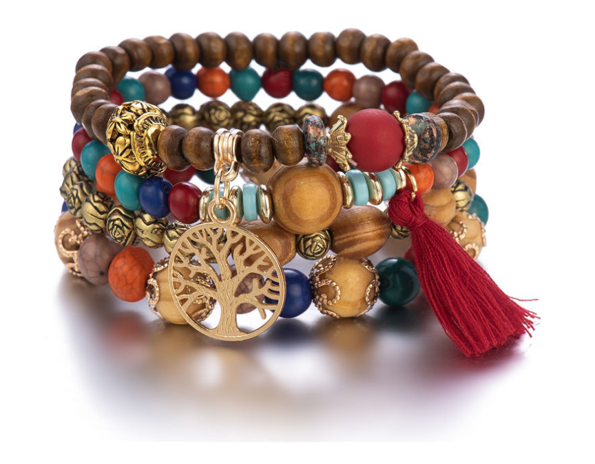 Bohemian style multi-layer wood bracelet dylinoshop