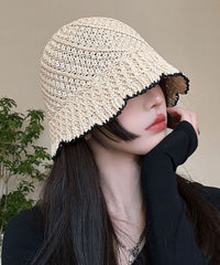 Handmade Black Hollow Out Knit Bucket Hat dylinoshop