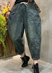 Handmade Blue high waist Print denim Pants Spring BSNZK-LPTS211124