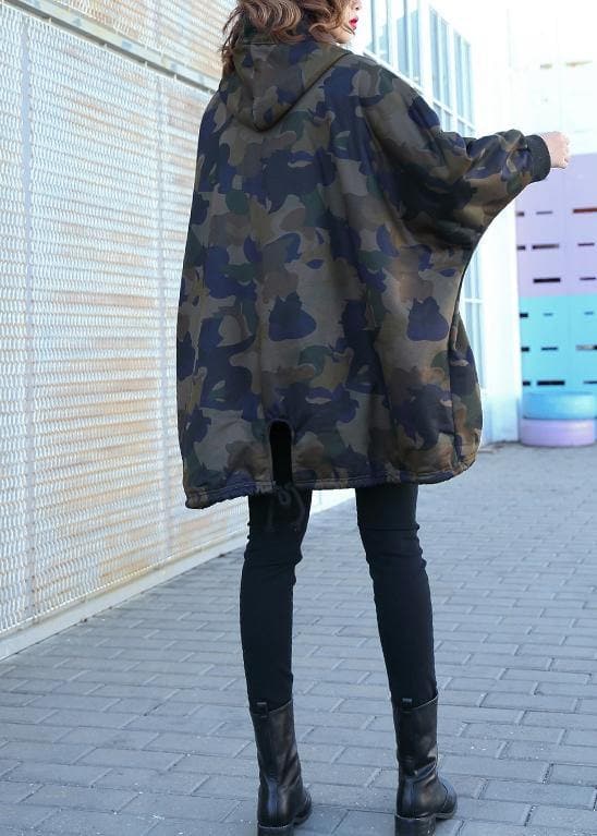 Handmade Button Pockets Fine Coat For Woman Camouflage Silhouette Coat AT-CTS191101