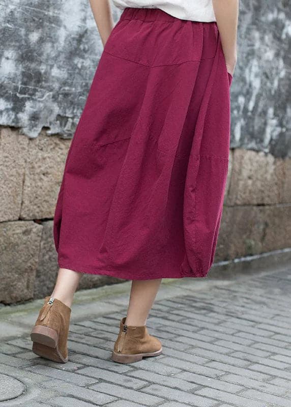 Handmade Mulberry High Waist Pockets Linen Skirts Fall GK-SKTS220815