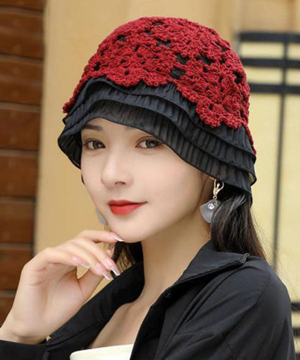 Handmade Mulberry Lace Patchwork Knit Bonnie Hat dylinoshop