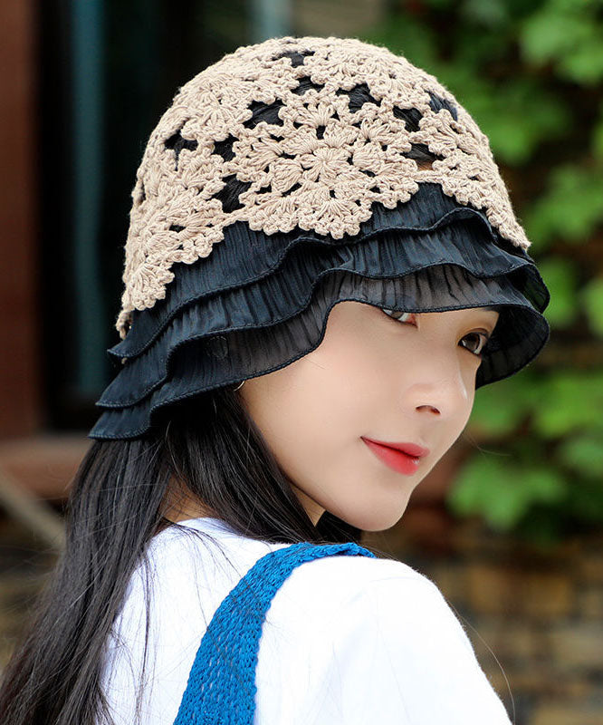 Handmade Mulberry Lace Patchwork Knit Bonnie Hat dylinoshop