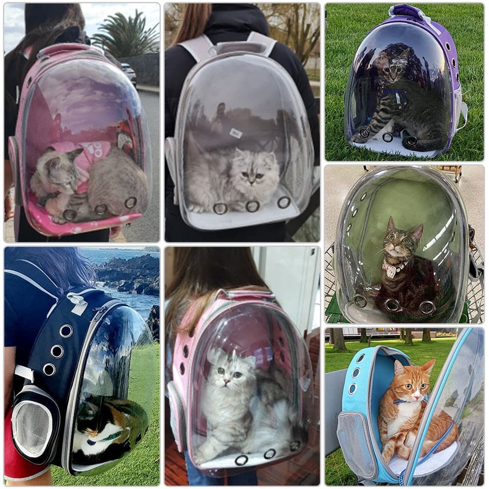 Cat Carrier Bags Breathable Pet Carriers Small Dog Cat Backpack Travel Space Capsule Cage Pet Transport Bag Carrying For Cats dylinoshop