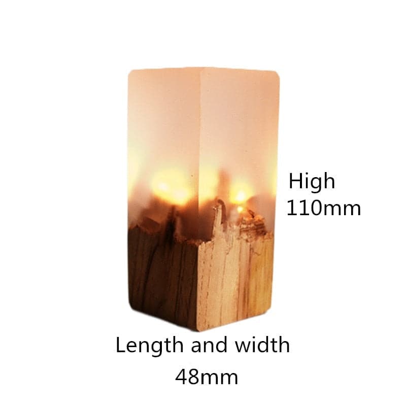 Creative LED Resin Solid Wood USB Night Atmosphere Decoration Light dylinoshop