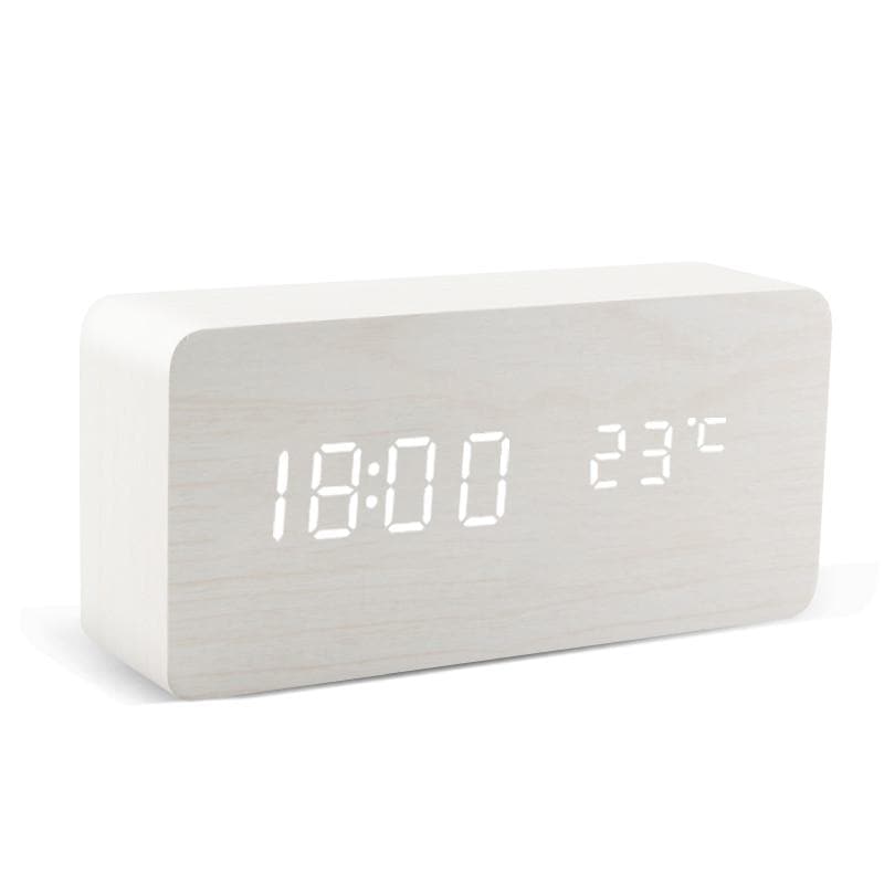 Modern Wooden Alarm Clock Feajoy