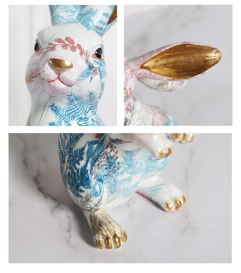 Floral Art Rabbit Decoration Feajoy