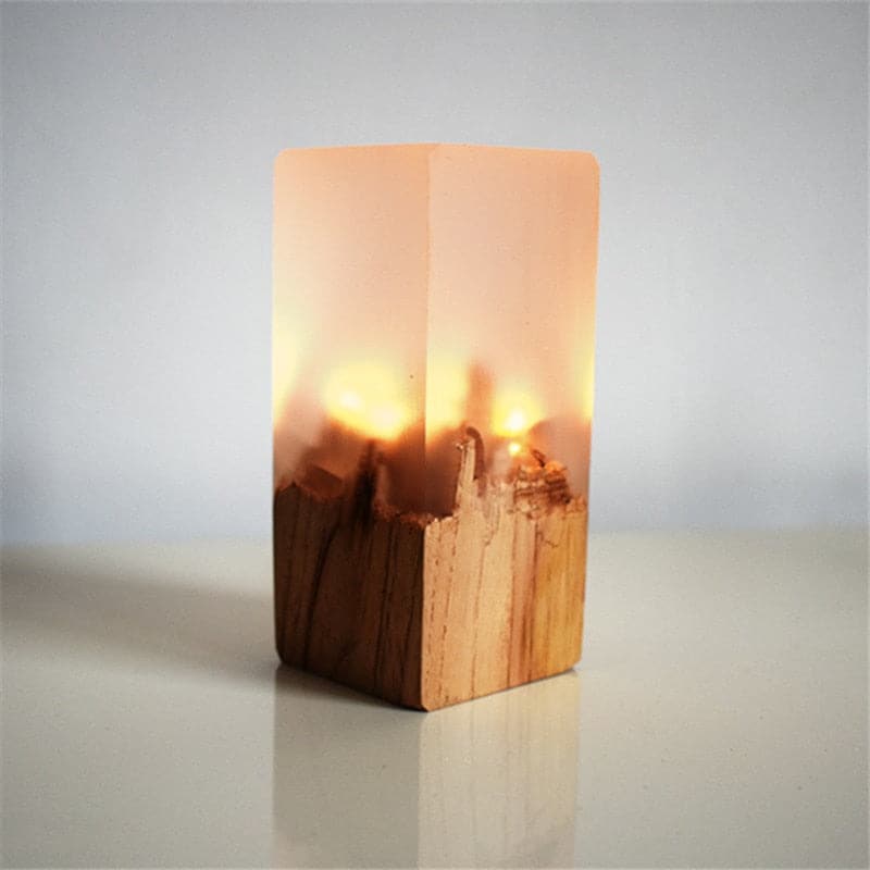 Creative LED Resin Solid Wood USB Night Atmosphere Decoration Light dylinoshop