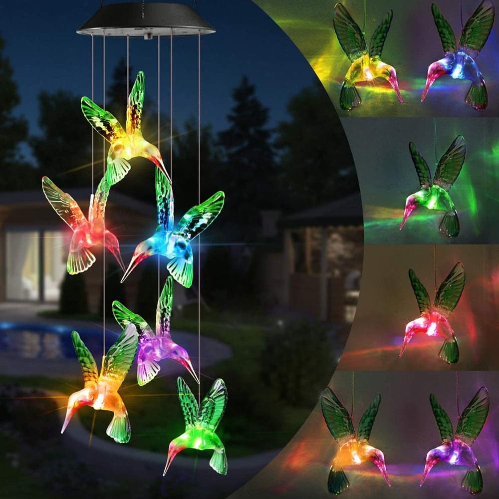 Solar-Powered Dangling Hummingbird Lights dylinoshop