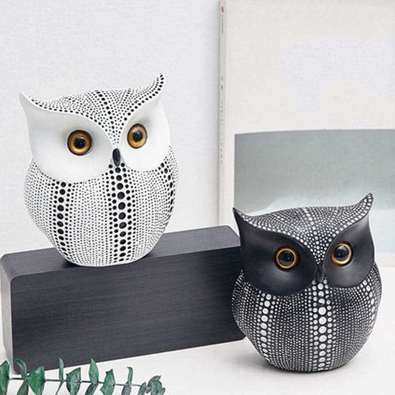 Dots Owl Resin Statues Feajoy