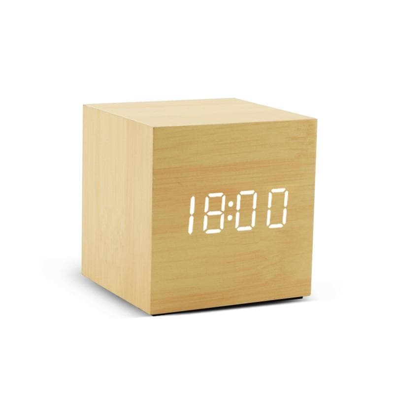 Modern Wooden Alarm Clock Feajoy