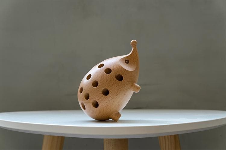 Wooden Hedgehog Pen Holder Feajoy