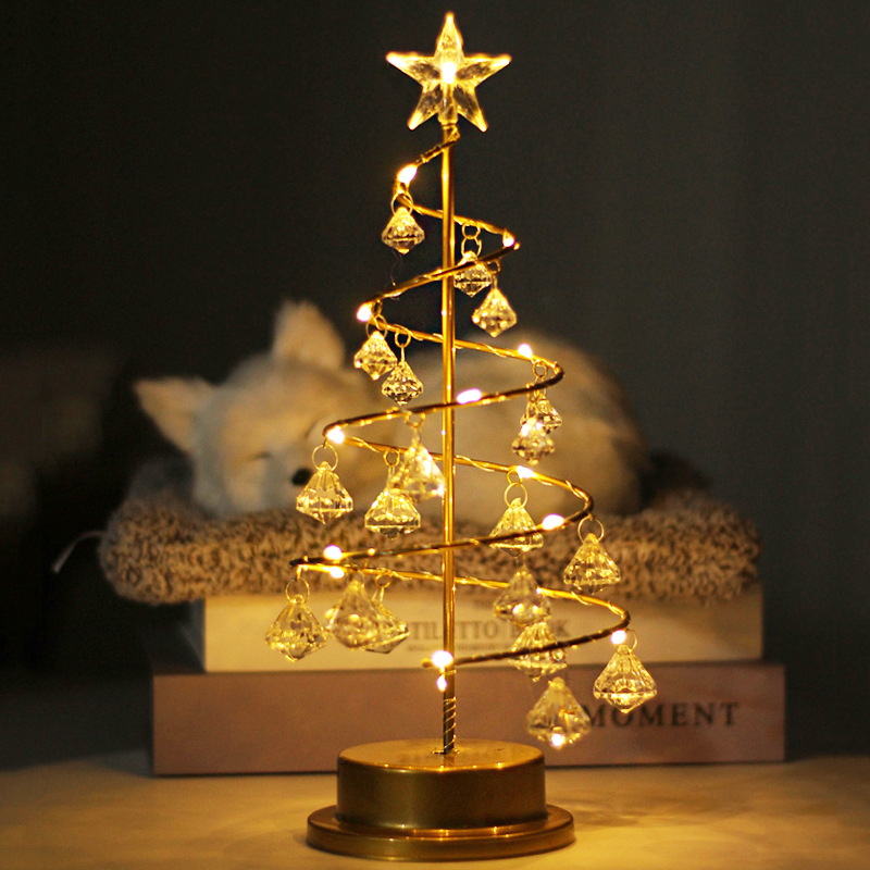 Christmas Tree Shaped Crystal Lamp dylinoshop