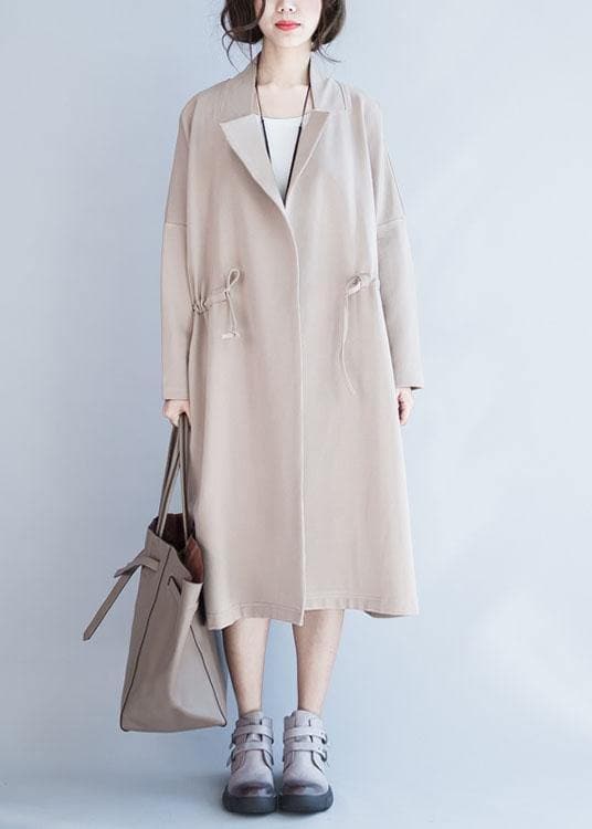 Italian Square Collar drawstring Plus Size outwear nude oversized coat fall TCT191011