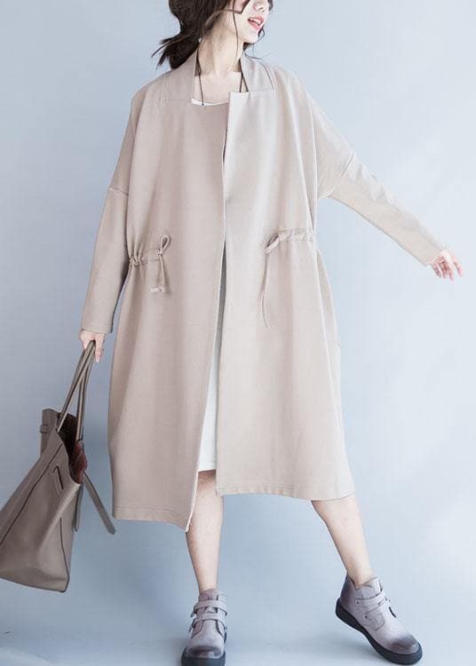 Italian Square Collar drawstring Plus Size outwear nude oversized coat fall TCT191011