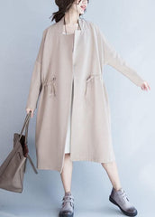 Italian Square Collar drawstring Plus Size outwear nude oversized coat fall TCT191011