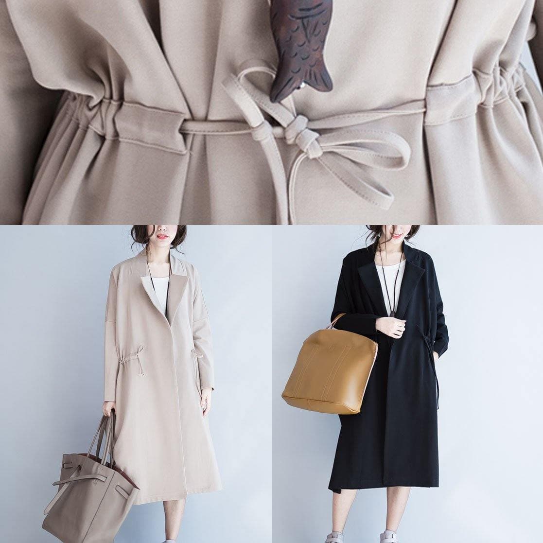 Italian Square Collar drawstring Plus Size outwear nude oversized coat fall TCT191011