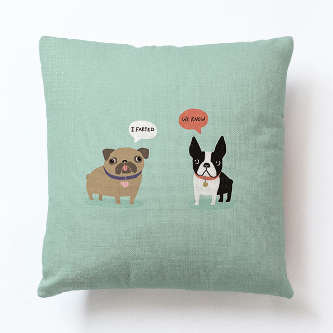 Cute Pug Art Pillow Cover dylinoshop