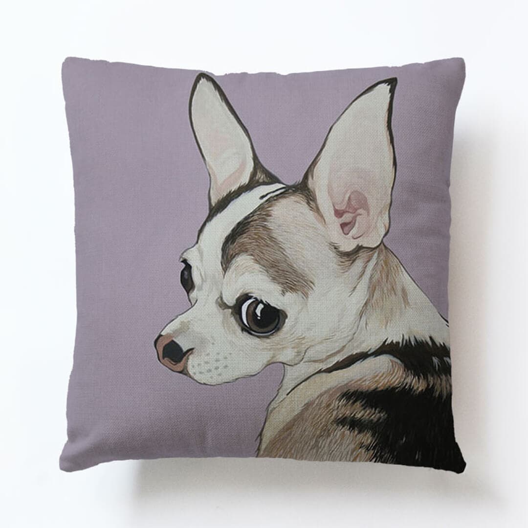 Cute Pug Art Pillow Cover dylinoshop