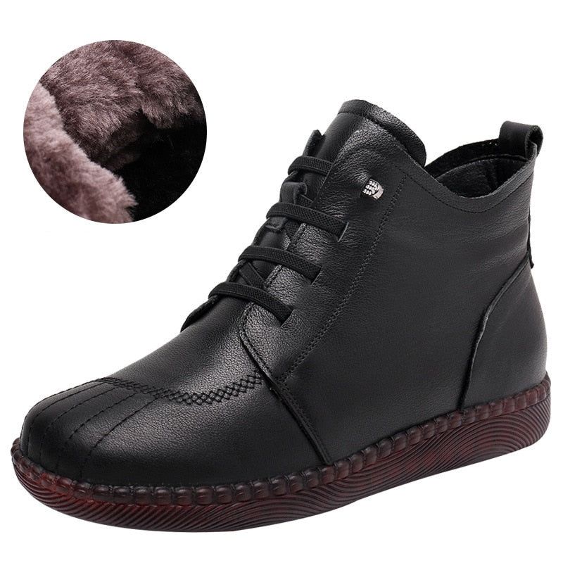 Leather Ankle Boots Handmade Soft Sneakers Women's Casual Shoes GCSZXC59 Touchy Style