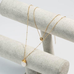 Long Necklaces Charm Jewelry Double Layers Pearl #ET509 Touchy Style