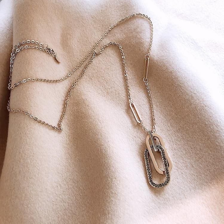 Long Necklaces Charm Jewelry Geometric Sweater Fashion #ET522 Touchy Style