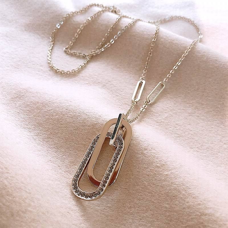 Long Necklaces Charm Jewelry Geometric Sweater Fashion #ET522 Touchy Style