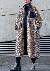 Loose Square Collar zippered fine fall coats women Leopard coats AT-TCT201105