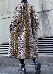 Loose Square Collar zippered fine fall coats women Leopard coats AT-TCT201105