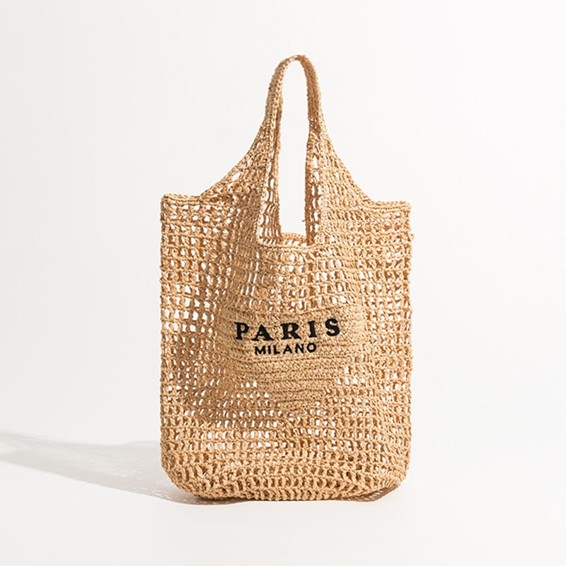 Luxury Raffia Handmade Woven Tote Handbag dylinoshop