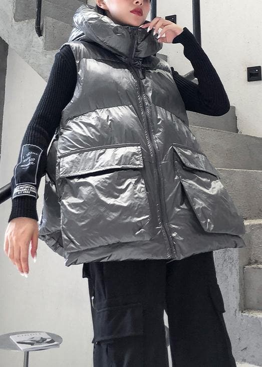 Luxury casual Jackets & Coats sleeveless winter coats silver thick winter women parka AT-DJK191101