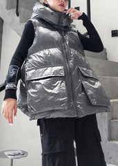 Luxury casual Jackets & Coats sleeveless winter coats silver thick winter women parka AT-DJK191101