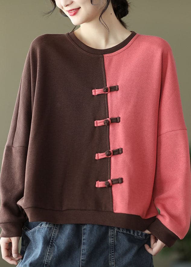 Modern Green Patchwork Cotton Sweatshirts Top Spring GK-LTP220111