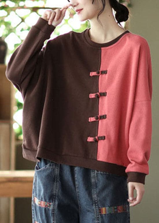 Modern Green Patchwork Cotton Sweatshirts Top Spring GK-LTP220111