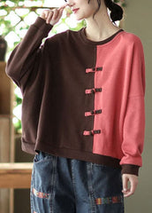 Modern Green Patchwork Cotton Sweatshirts Top Spring GK-LTP220111