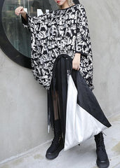 Modern black prints cotton clothes For Women asymmetric box fall blouse AT-LTP190903