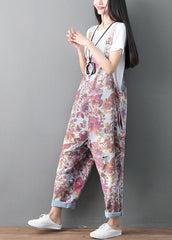 Modern pockets Print ripped denim Jumpsuit Spring dylinoshop