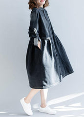 Modern striped collar fine box coat black daily outwears fall TCT191011