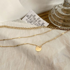 Multi-layer Necklaces Charm Jewelry SS1233 Golden Chain Rounded Pendent Touchy Style