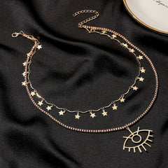 Multilayer Necklaces Charm Jewelry Bohemian Big Eye Fashion SMT259 Touchy Style