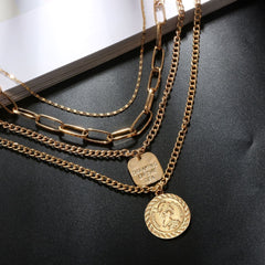 Multilayer Necklaces Charm Jewelry Geometric Bohemian Carving HCJCL0123 Touchy Style