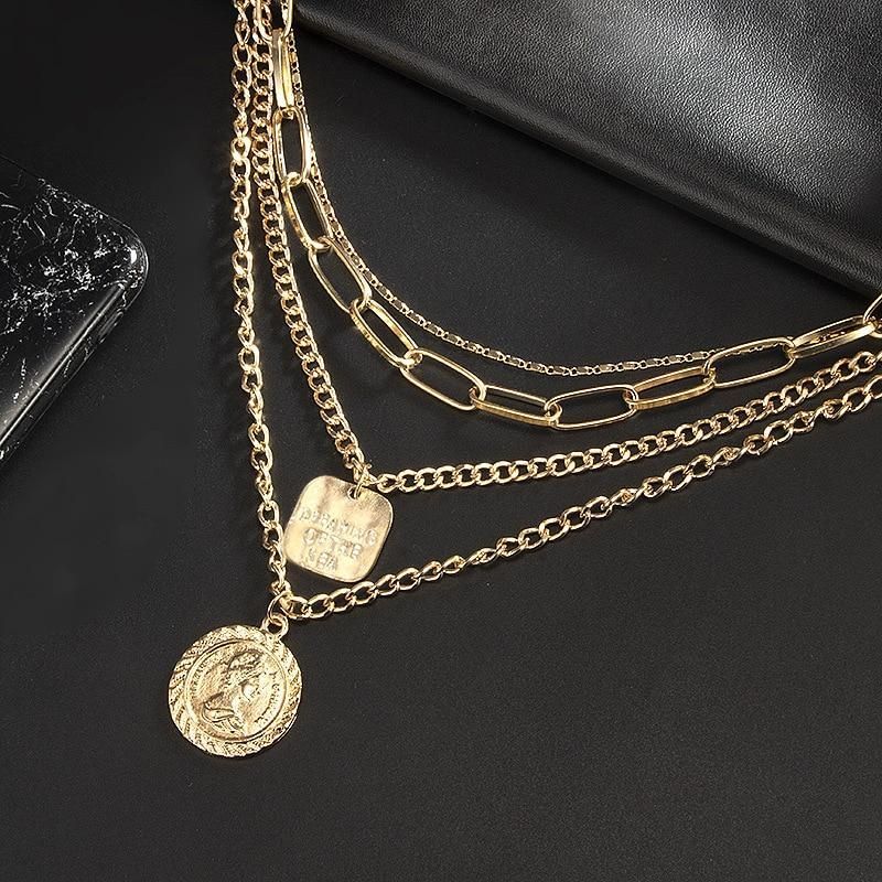 Multilayer Necklaces Charm Jewelry Geometric Bohemian Carving HCJCL0123 Touchy Style