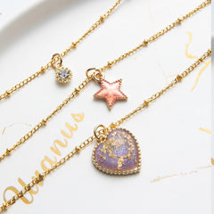 Multilayer Necklaces Charm Jewelry Heart Stars Round Coin Portrait Dollar N010980B Touchy Style