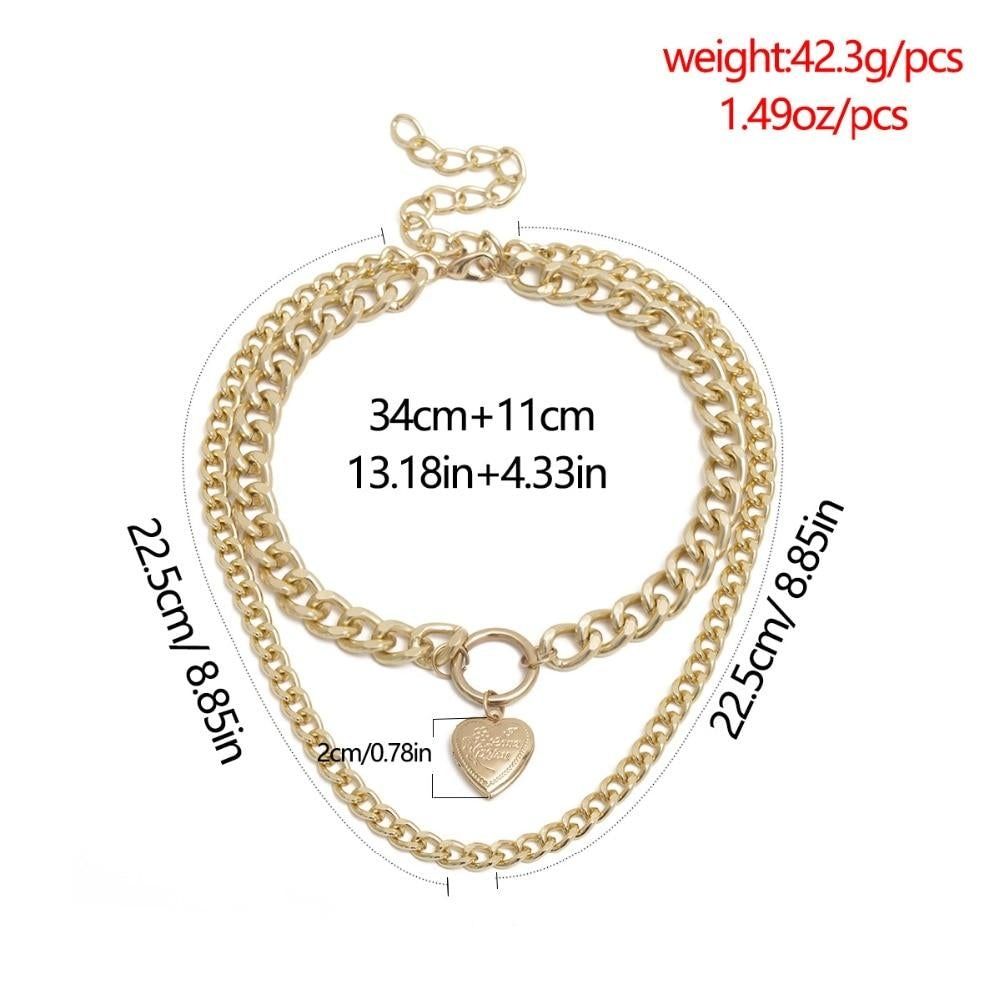 Multilayer Necklaces Charm Jewelry Punk Metal Heart Touchy Style