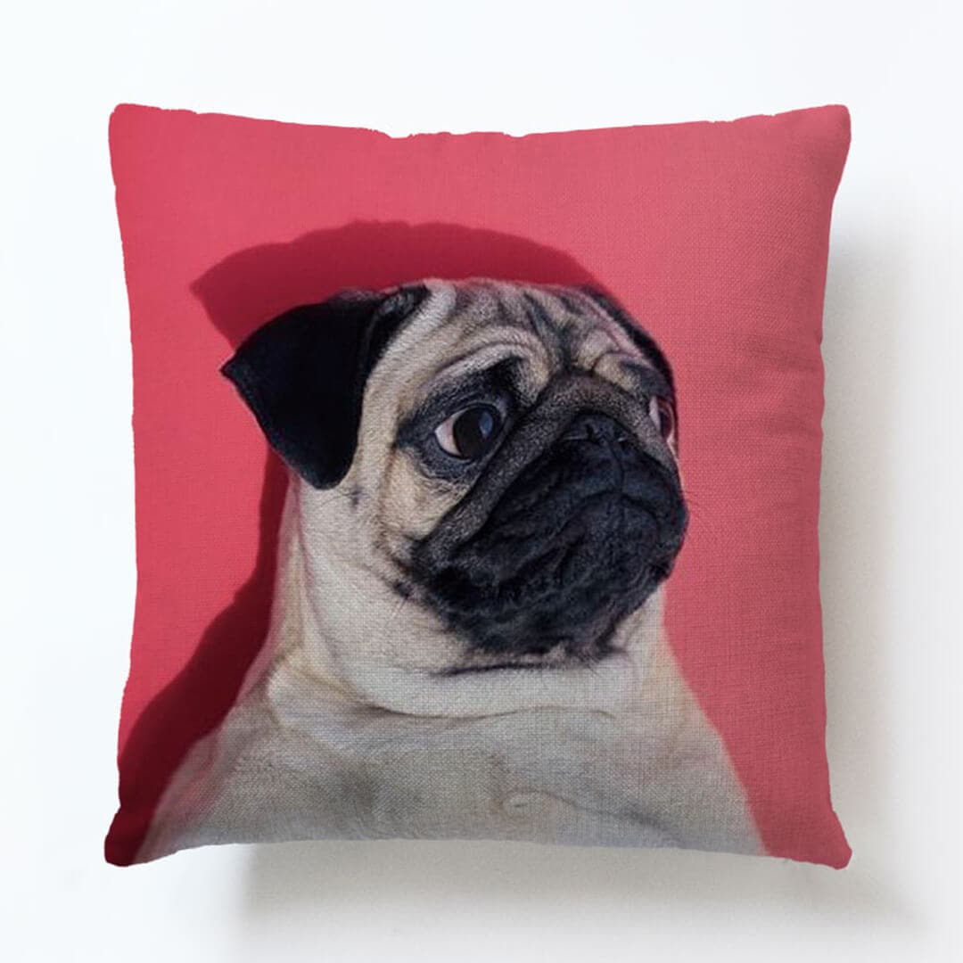 Cute Pug Art Pillow Cover dylinoshop